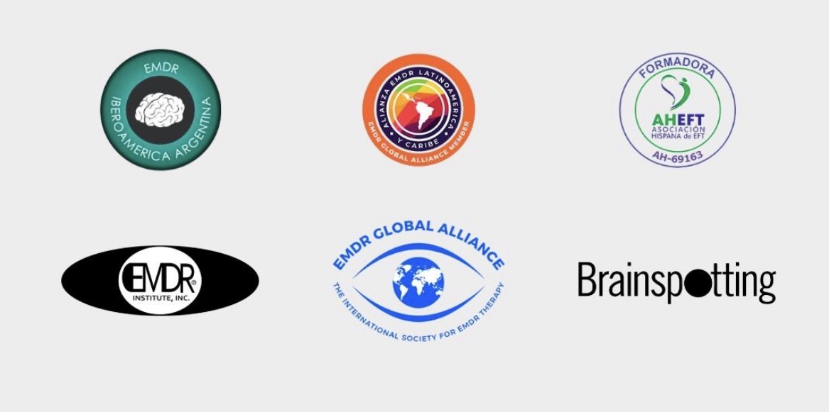 Certificaciones: EMDR Iberoamérica, Alianza EMDR Latinoamérica, AHEFT Formadora, EMDR Institute, EMDR Global Alliance, Brainspotting